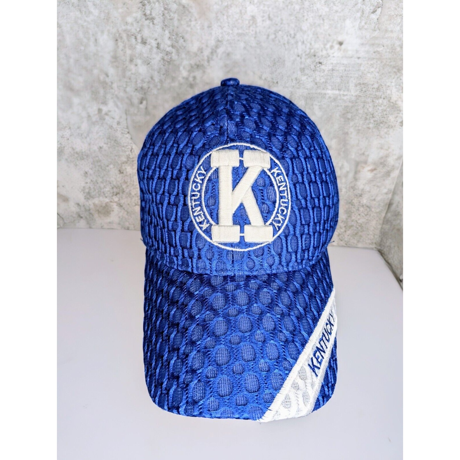 Kentucky Wildcats Uk Hat Cap Adjustable Blue White Netted